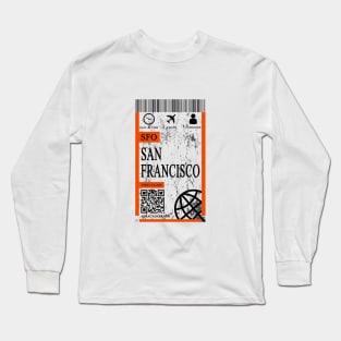 san francisco flight ticket boarding pass abstract Long Sleeve T-Shirt